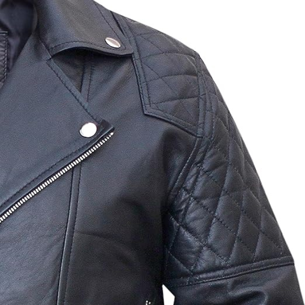 Menβs Cross Zip Brando Leather Jacket - Image 3