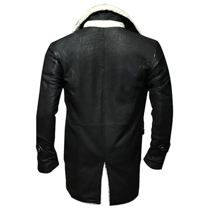 Tom Hardy Fur Shearling Leather Overcoat - Image 4