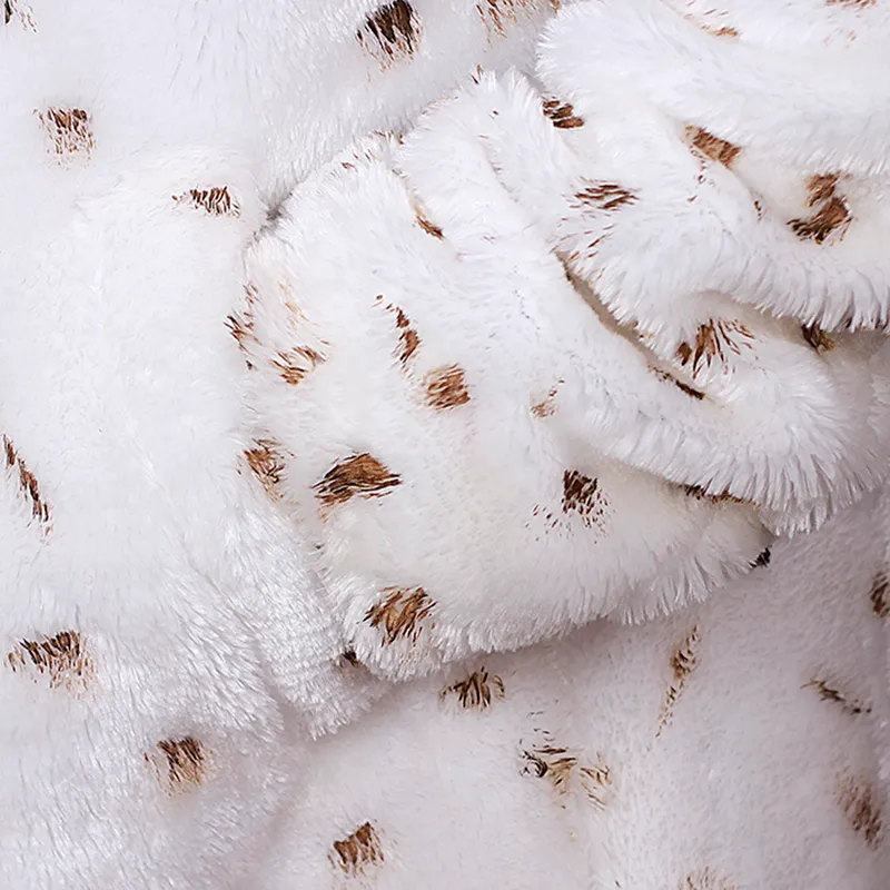 Yellowstone Beth Dutton Leopard Faux Fur White Coat - Image 2