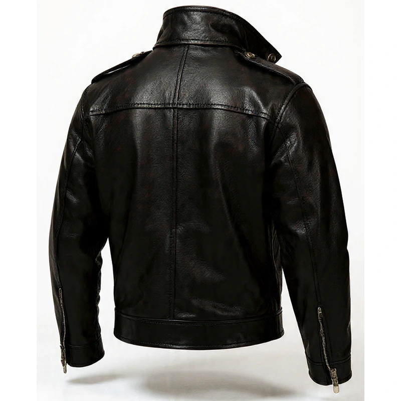 Biker Genuine Cowhide Leather Jacket - Image 3