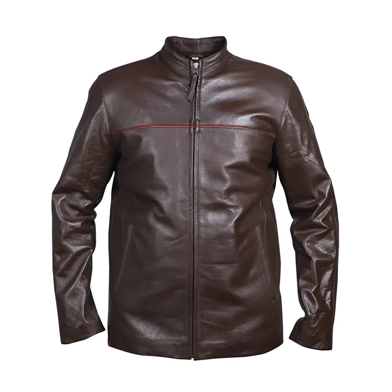 Dark Brown Men’s Casual Leather Jacket