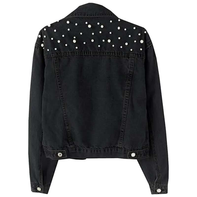 Women Embroidered Pearls Beading Jacket - Image 4