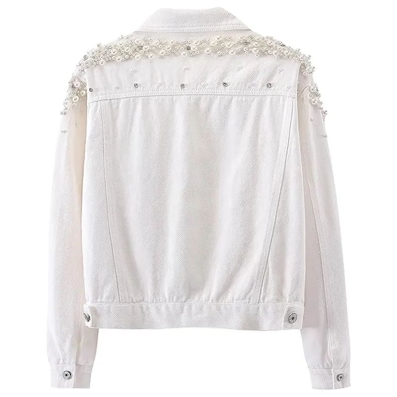 Rivet Pearl Short Denim Jean Jacket - Image 6