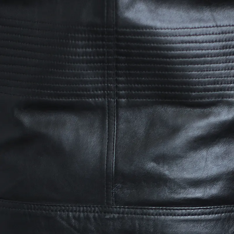 Menβs Vintage Retro Biker Leather Jacket - Image 5