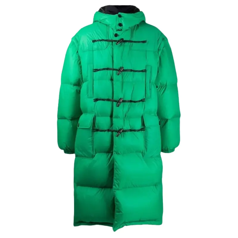 Oversized Green Puffer Trench Coat