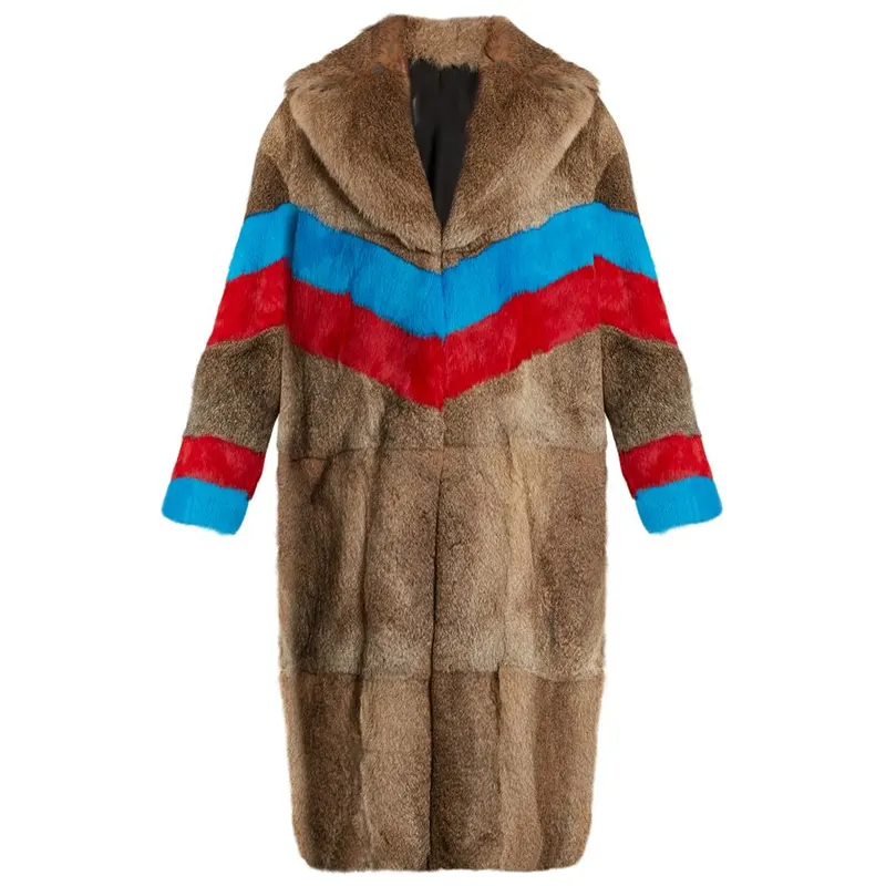 Red and Blue Chevron Stripes Coat