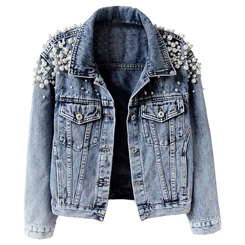 Rivet Pearl Short Denim Jean Jacket
