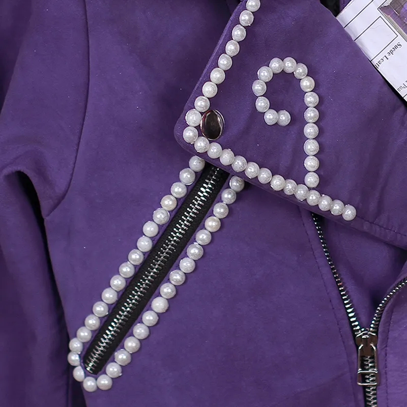 Selena Quintanilla Biker Purple Vegan Leather Jacket - Image 4