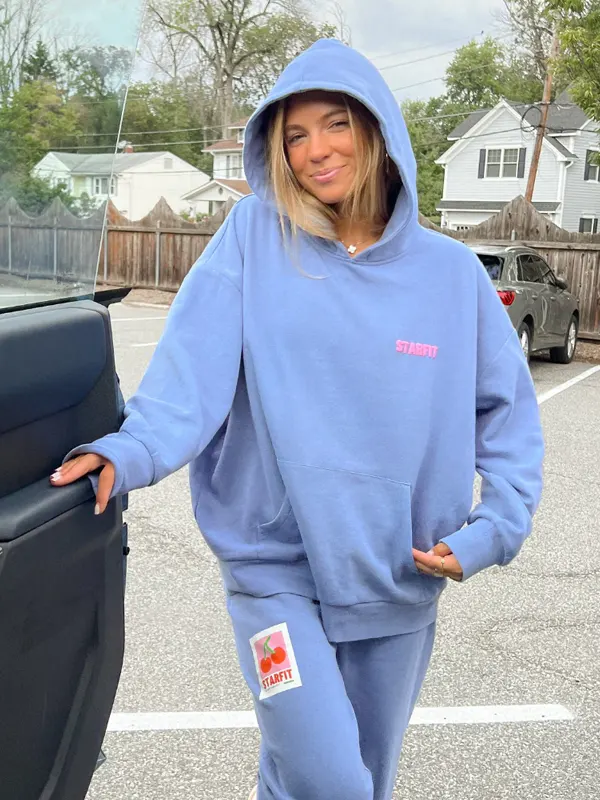 Starfit Cherry Bomb Blue Pullover Hoodie - Image 4