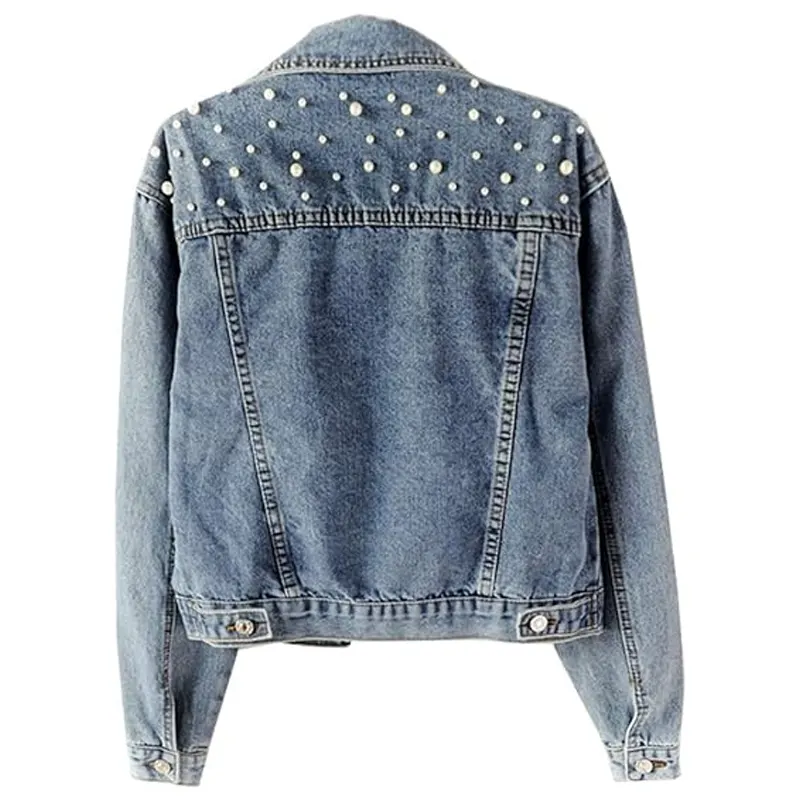 Women Embroidered Pearls Beading Jacket - Image 2