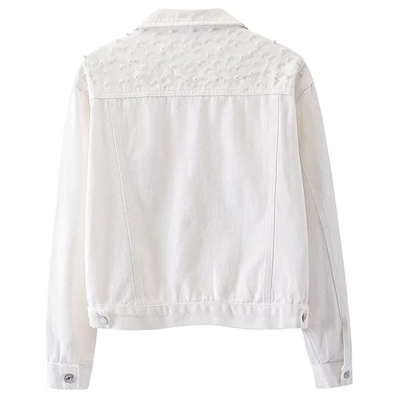 Women Embroidered Pearls Beading Jacket - Image 6