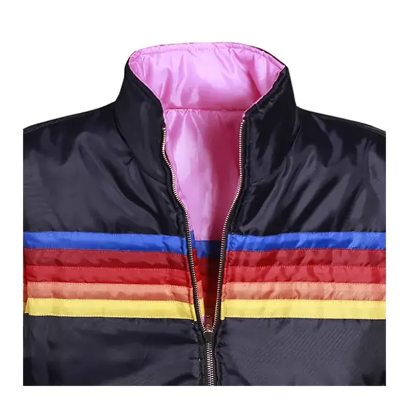Aviator Nation Two in One Pink Black Puffer Jacket - Image 14