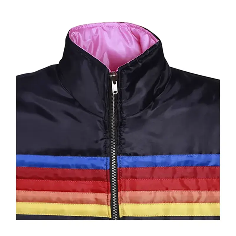 Aviator Nation Two in One Pink Black Puffer Jacket - Image 15