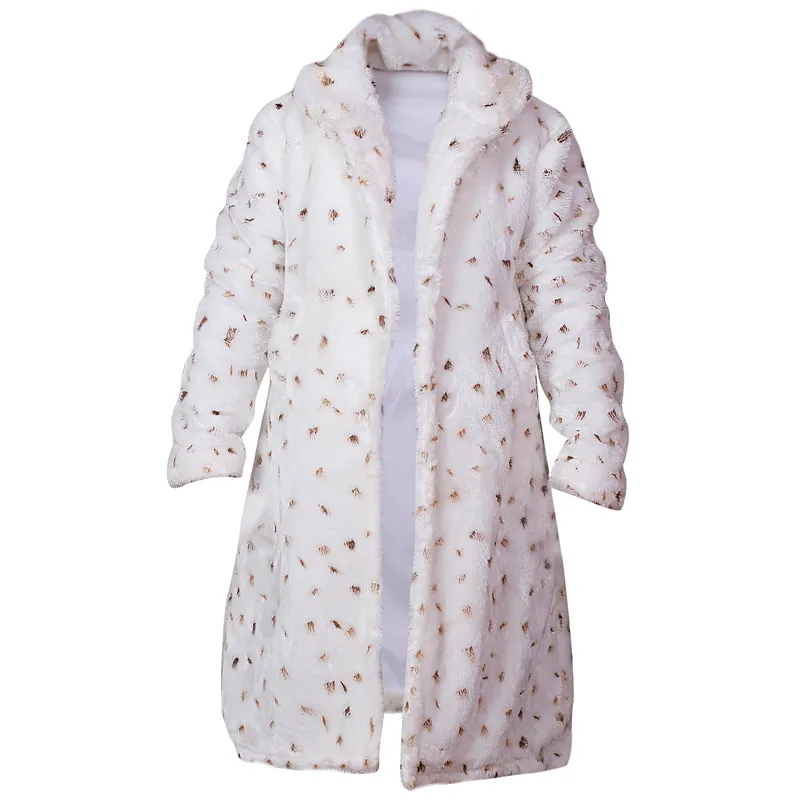 Yellowstone Beth Dutton Leopard Faux Fur White Coat - Image 5