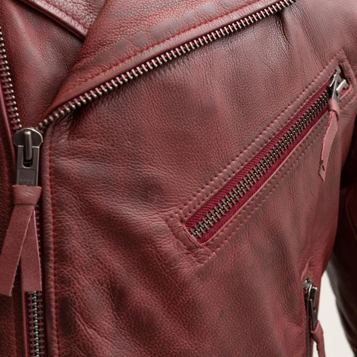 Fillmore Men's Motorcycle Leather Jacket - Image 4